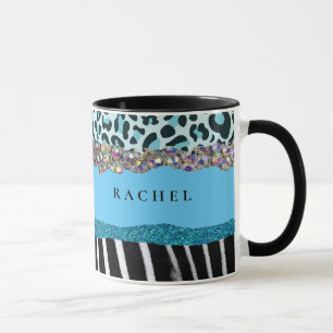 Blaugrüne Türkise Mädchenhafte Moderne Glamour Ret Tasse