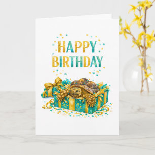 Blaugrüne und goldene Geburtstagsgeschenk für Sulc Karte