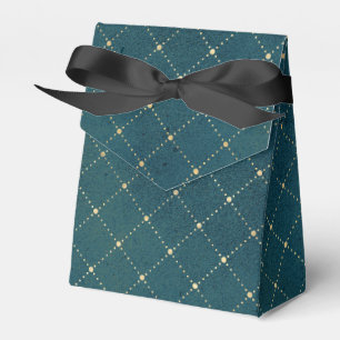 Blaugrüne und goldene Gitterstruktur Geschenkschachtel
