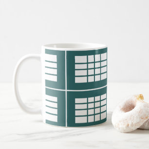 Blaugrüne weiße Streifen Kaffeetasse