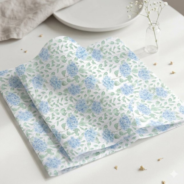 Blaugrüne Wildblumen-Wasserfarbe Seidenpapier (Blue Green Wildflower Watercolor Tissue Paper)