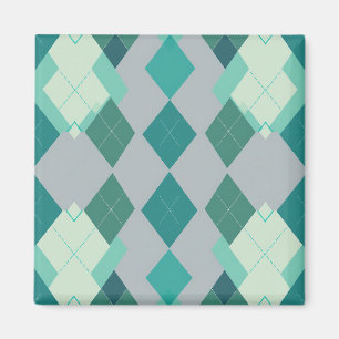 Blaugrüner Argyle-Diamant-Muster Magnet