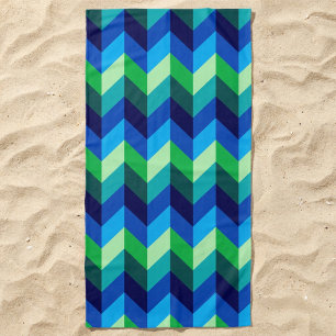 Blaugrüner Ombre-Chevron-Strandtuch Strandtuch