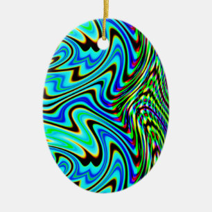 Blaugrüner Swirl Keramik Ornament