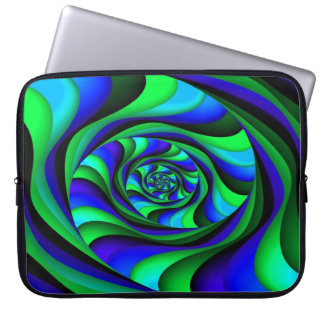 Blaugrüner Swirl Laptopschutzhülle