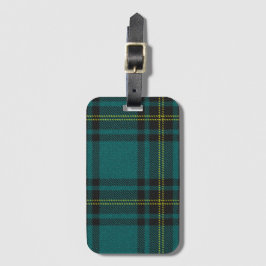 Blaugrüner Tartan Gepäckanhänger