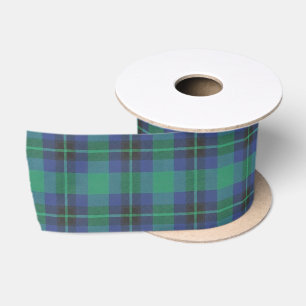 Blaugrüner Tartan Karomuster Quadrat Plaid Satinband