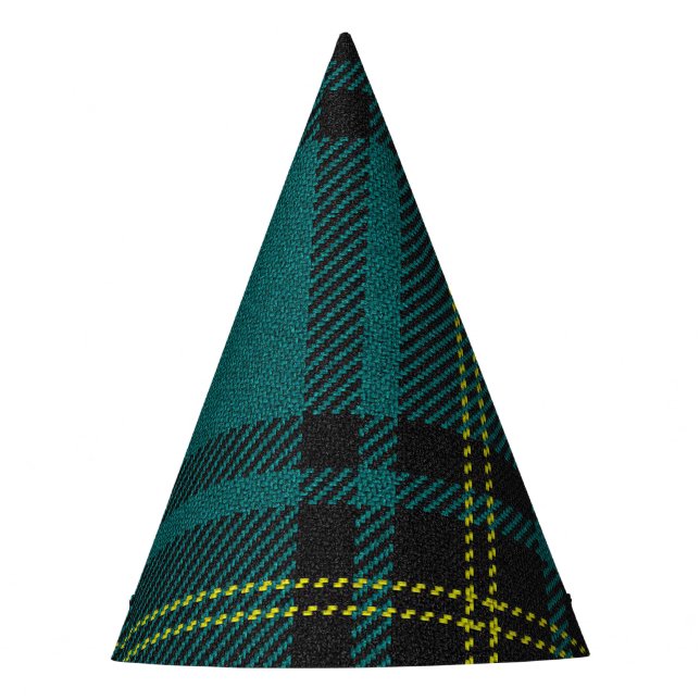 Blaugrüner Tartan Partyhütchen (Vorderseite)