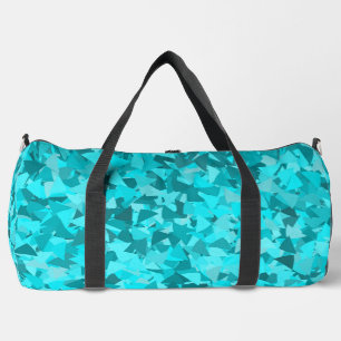 Blaugrünes Dreieckmuster groß Duffle Bag