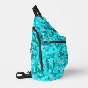 Blaugrünes Dreiecksmuster Crossbody Bag