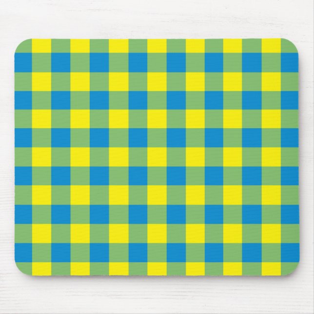 Blaugrünes Karomuster Mousepad (Vorne)