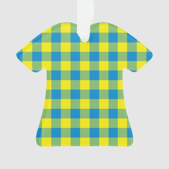 Blaugrünes Karomuster Ornament (Vorderseite)
