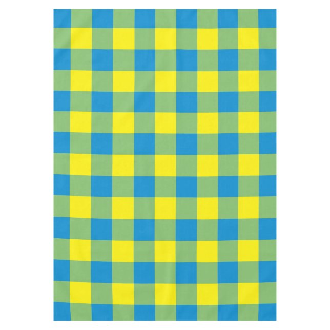 Blaugrünes Karomuster Tischdecke (Vorderseite)
