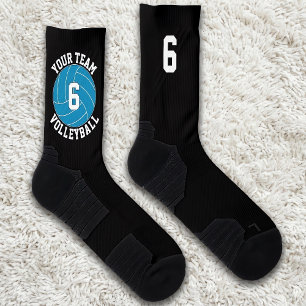 Blaugrünes Volleyball-Team mit eigenem Namen und S Socken
