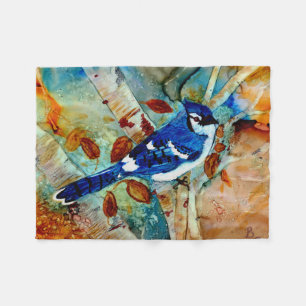 Blauhäher in den Bäumen Fleecedecke