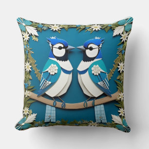 🌿 Blauhäher Vogel Wildlife Heim Dekor 🐦 Kissen