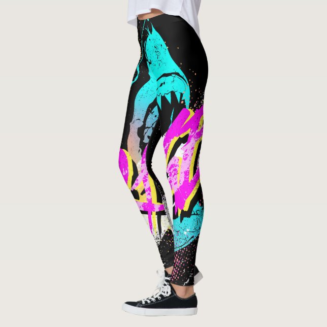 Blauhai der 80er Jahre Leggings (Links)