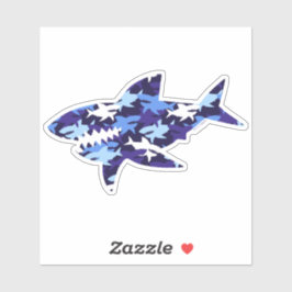 Blauhaie Camouflage Muster Aufkleber