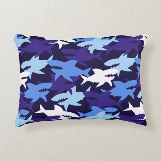 Blauhaie Camouflage Muster Dekokissen (Vorderseite)