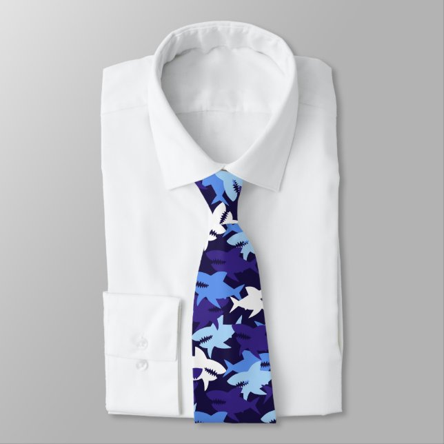 Blauhaie Camouflage Muster Krawatte (Gebunden)