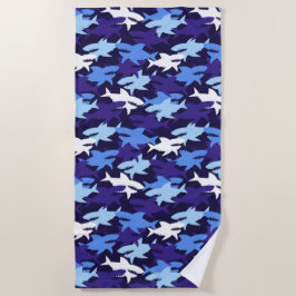 Blauhaie Camouflage Muster Strandtuch