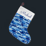 Blauhaie-Muster| Name hinzufügen Kleiner Weihnachtsstrumpf<br><div class="desc">Blauhai| © und ® Bigstock® - Alle Rechte vorbehalten.</div>