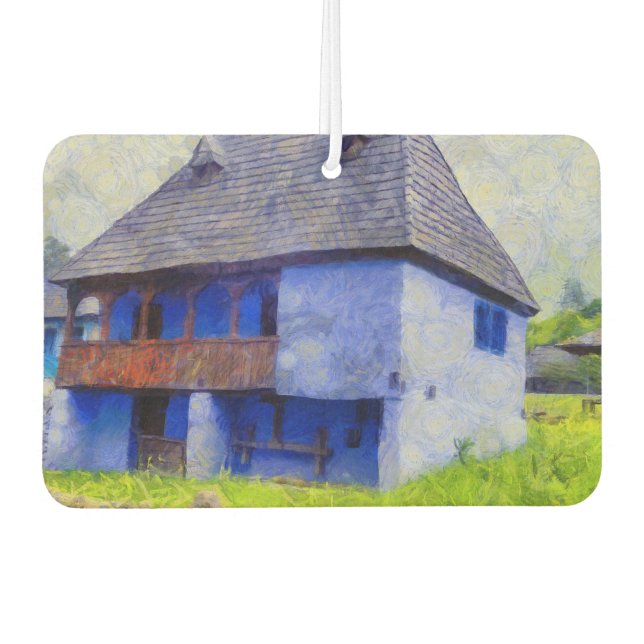 Blauhausmalerei Autolufterfrischer (Vorderseite)