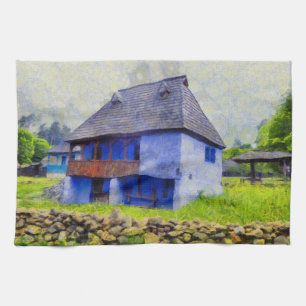 Blauhausmalerei Handtuch
