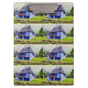 Blauhausmalerei Klemmbrett