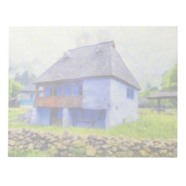 Blauhausmalerei Notizblock (Vorderseite)