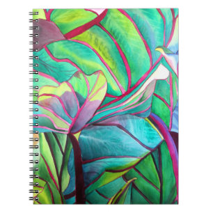 Blauhawaii Tropische Blattfolienkunst Notizblock