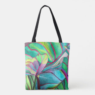 Blauhawaii Tropische Blattfolienkunst Tasche