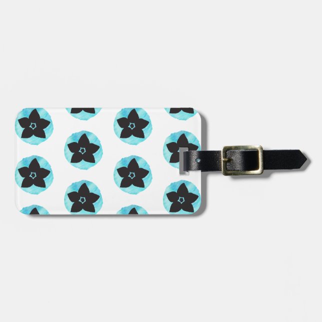 Blauhawaiianische Blume Gepäckanhänger (Vorderseite horizontal)