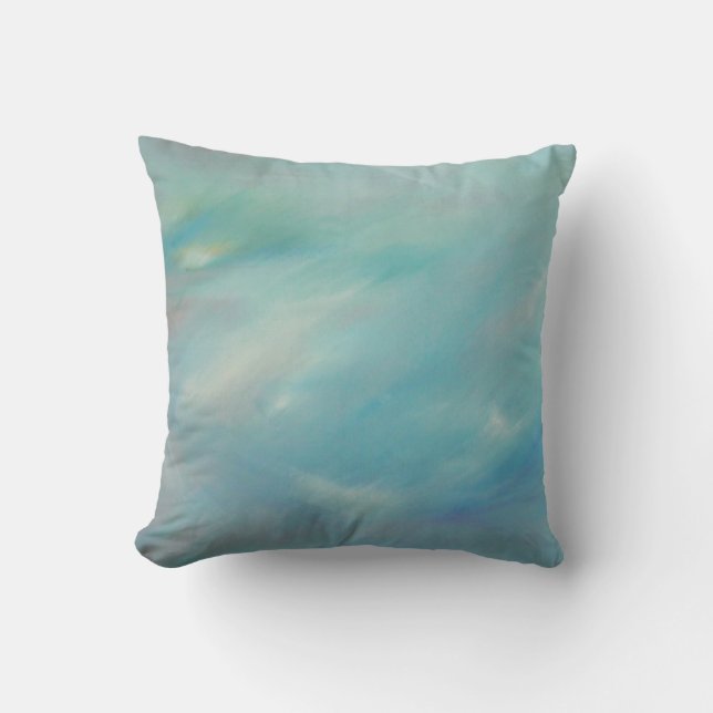 Blauhaze-Float-Acrylmalerei Kopfkissen Kissen (Vorderseite)