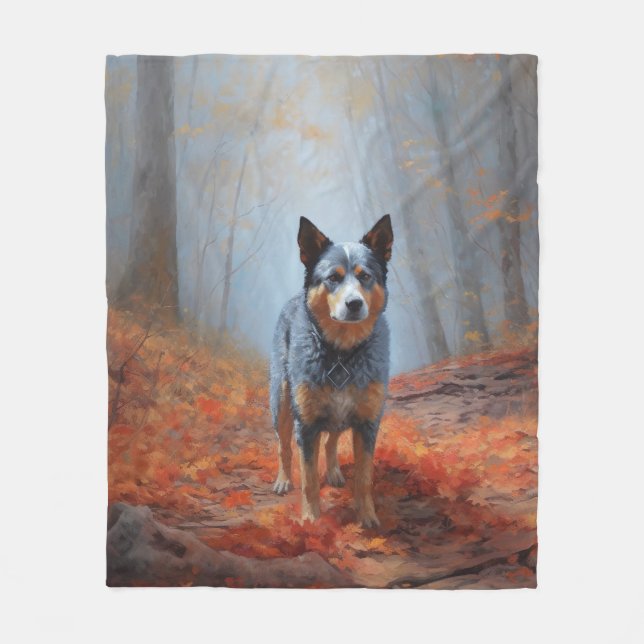 Blauhelm im Herbst Inspiriert Fall Fleecedecke (Vorderseite)