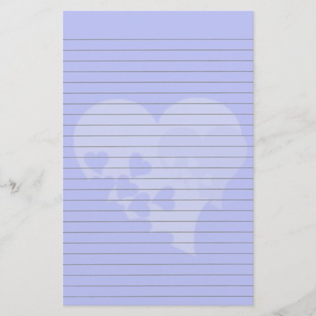 Blauherz-Lined-Stationery Briefpapier (Vorderseite)