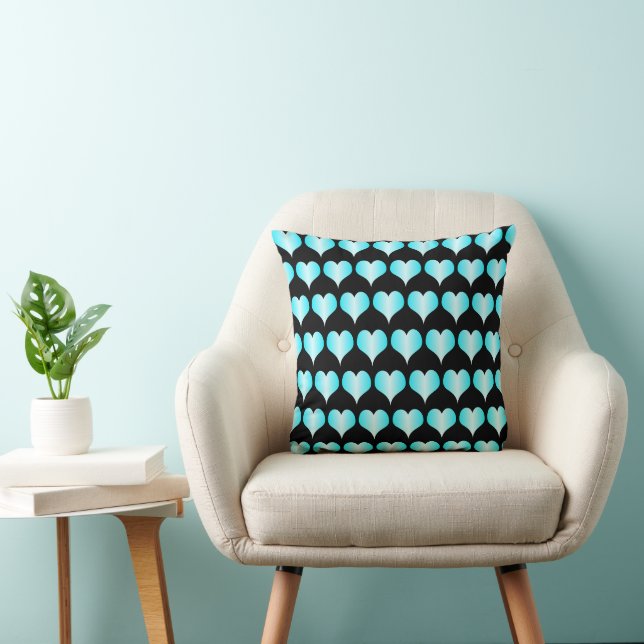 Blauherzen-Design Kissen (Stuhl )
