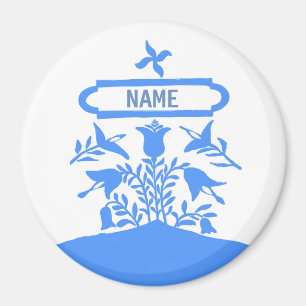 Blauholländische Blume, Namen hinzufügen Magnet