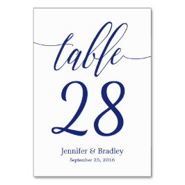 Blaukalligraphie-Tischnummer | bearbeitbare Farbe Tischnummer