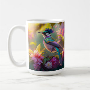 Blaukammiger Regenbogenflügel-Sonnenvogelfantasiev Kaffeetasse