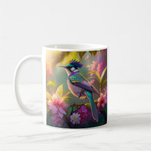 Blaukammiger Regenbogenflügel-Sonnenvogelfantasiev Kaffeetasse