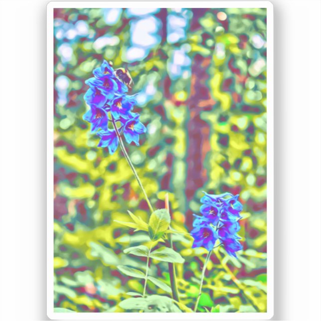 Blaukanadische Blume Vinyl Sticker (Vorderseite)