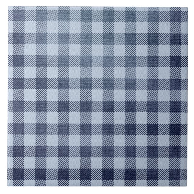 Blaukariert Fliese (Vorderseite)