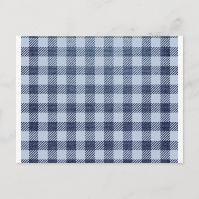 Blaukariert Postkarte (Vorderseite)