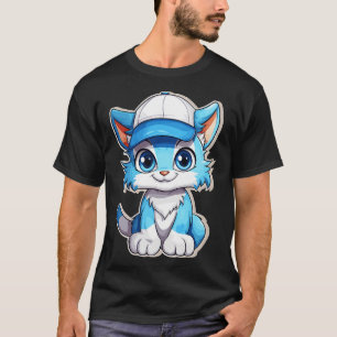 Blaukatzenkatze niedliches blaues Kätzchen in eine T-Shirt