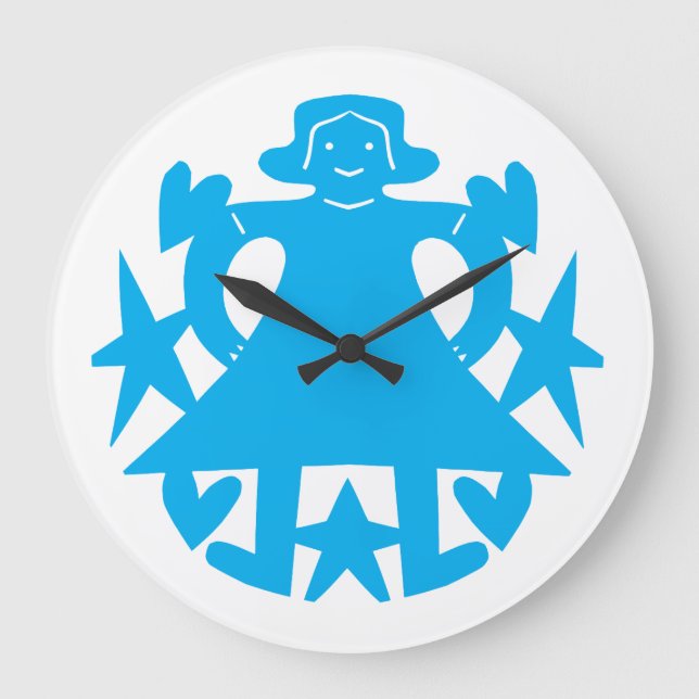 Blaukleid Große Wanduhr (Vorderseite)