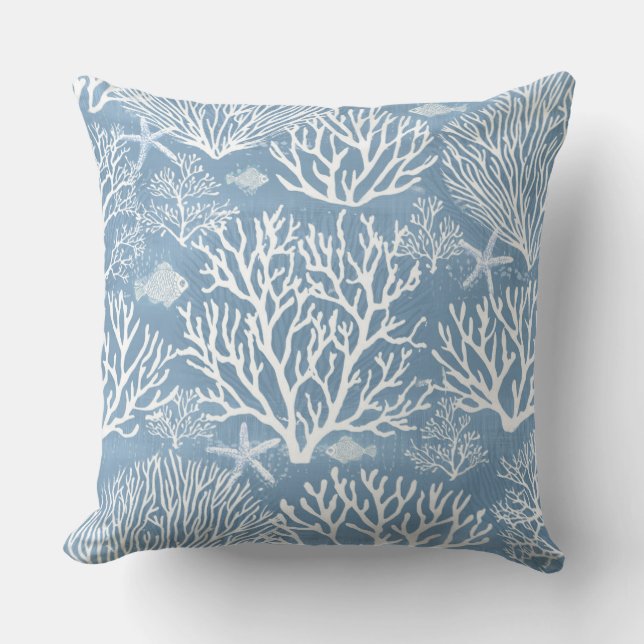 Blaukorallendekoration Pillow Kissen (Vorderseite)