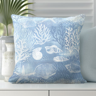 Blaukorallendekoration Pillow   Küstenstil Kissen