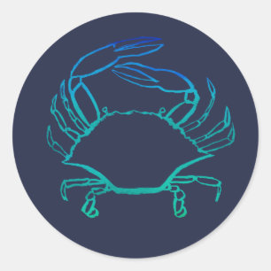 Blaukrabbe Runder Aufkleber
