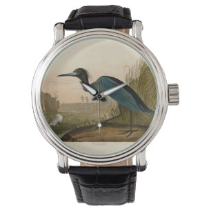 Blaukranich-Reiher-Audubon-Druck Küstenkunst Armbanduhr